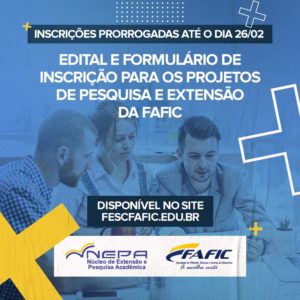 Read more about the article NEPA – INSCRIÇÕES PRORROGADAS